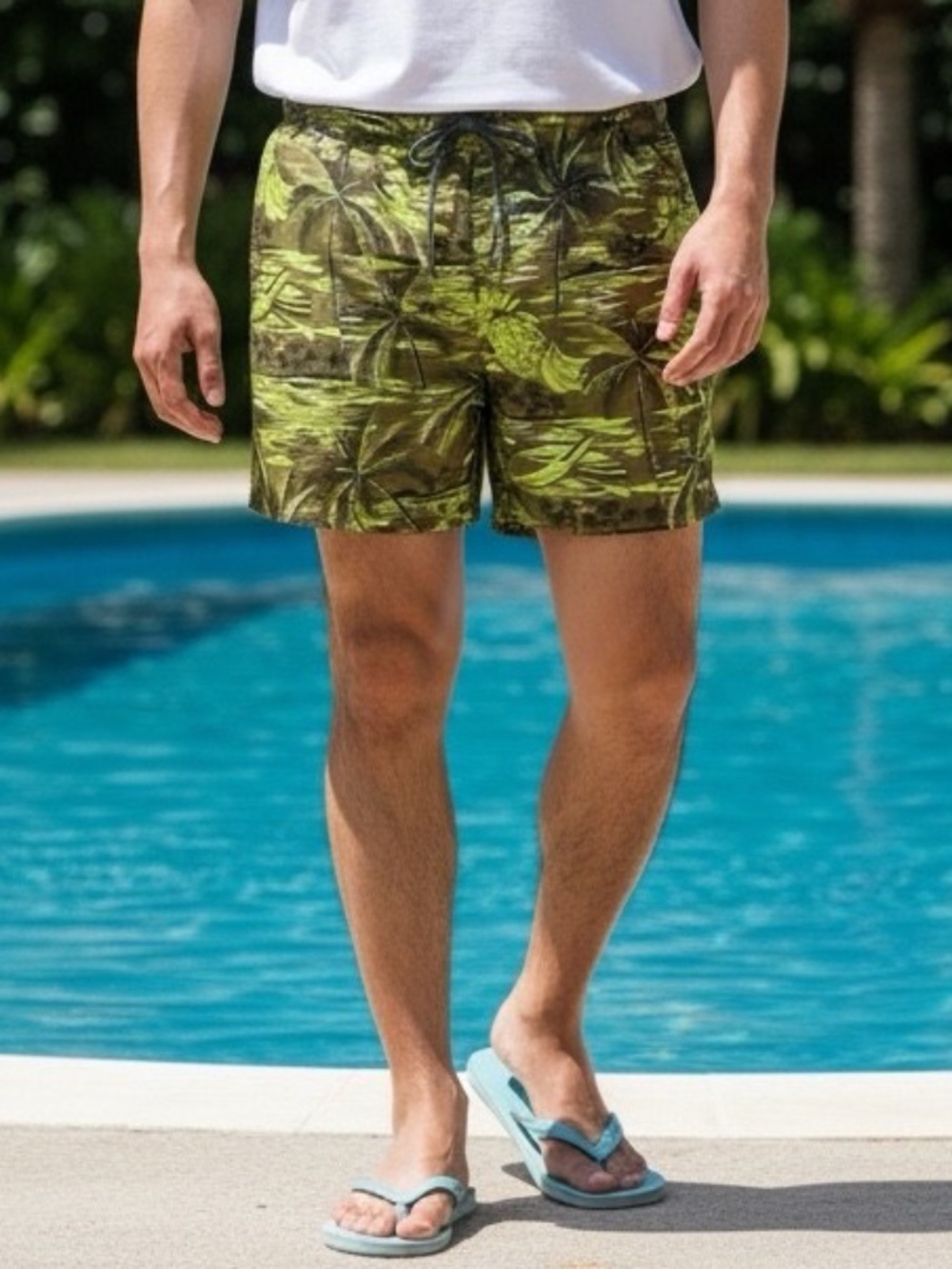 Sand N Sun Men's 2XL Tropical Palm Tree Pineapple Swim Trunks